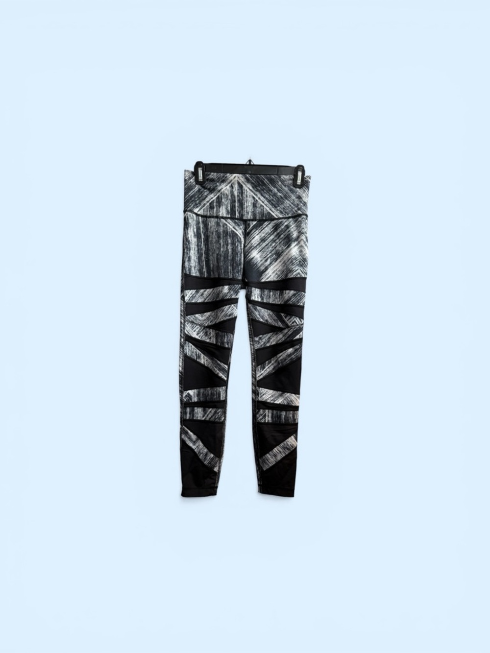 lululemon athletica Black and Gray Brushed-Stripe High-Rise Leggings